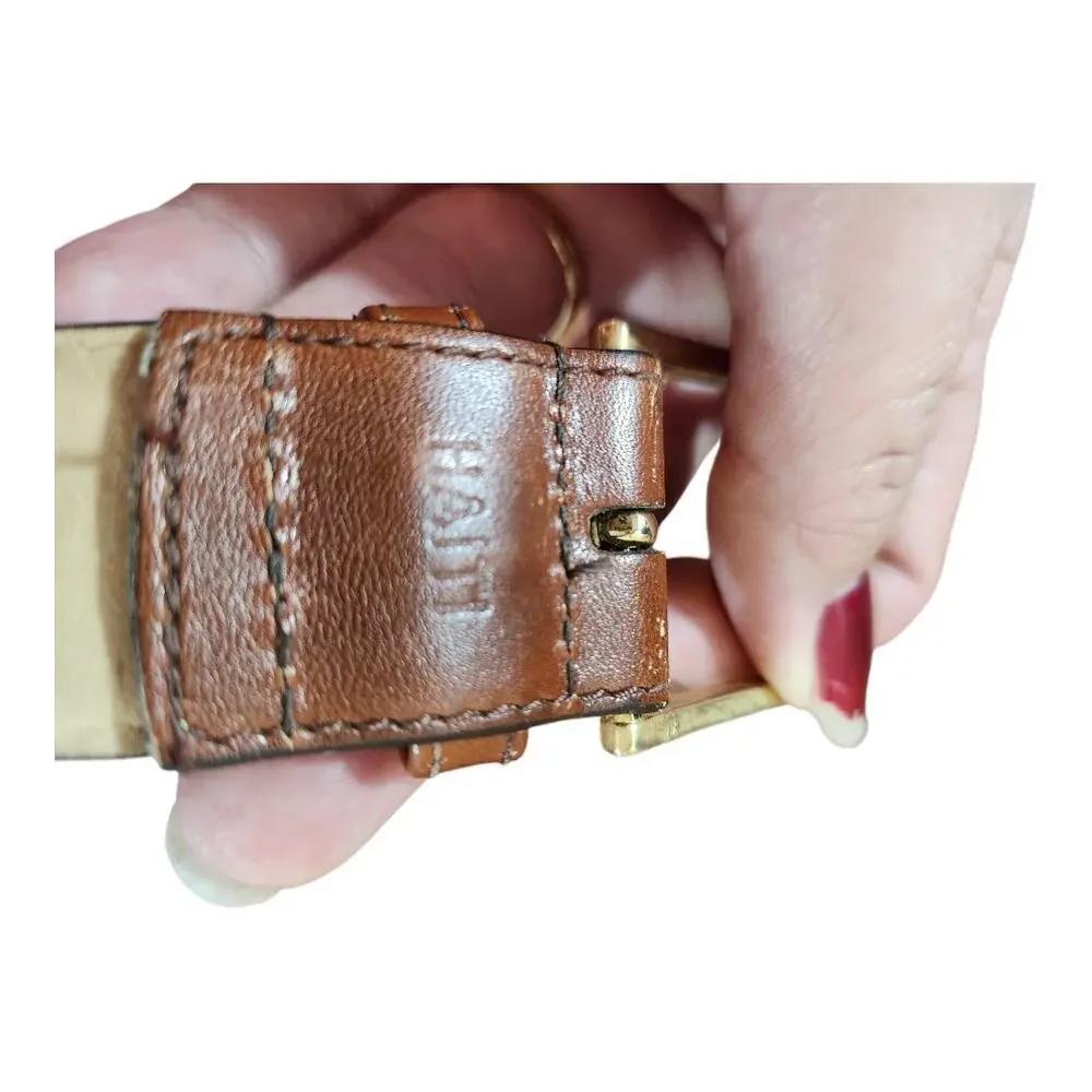 Carl Michaels Aniline cowhide leather mens belt brown